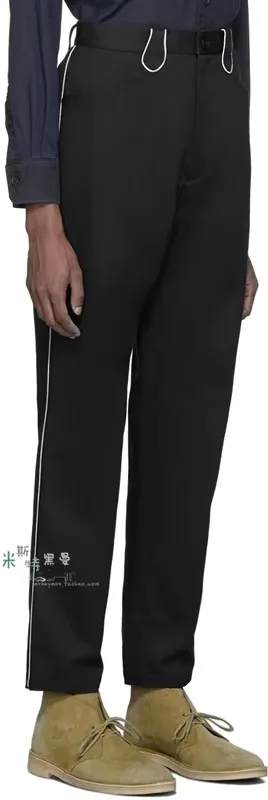 27-46 novo 2026 roupas masculinas femininas gd design original cor emenda nove pontos calças casuais plus size trajes cantor