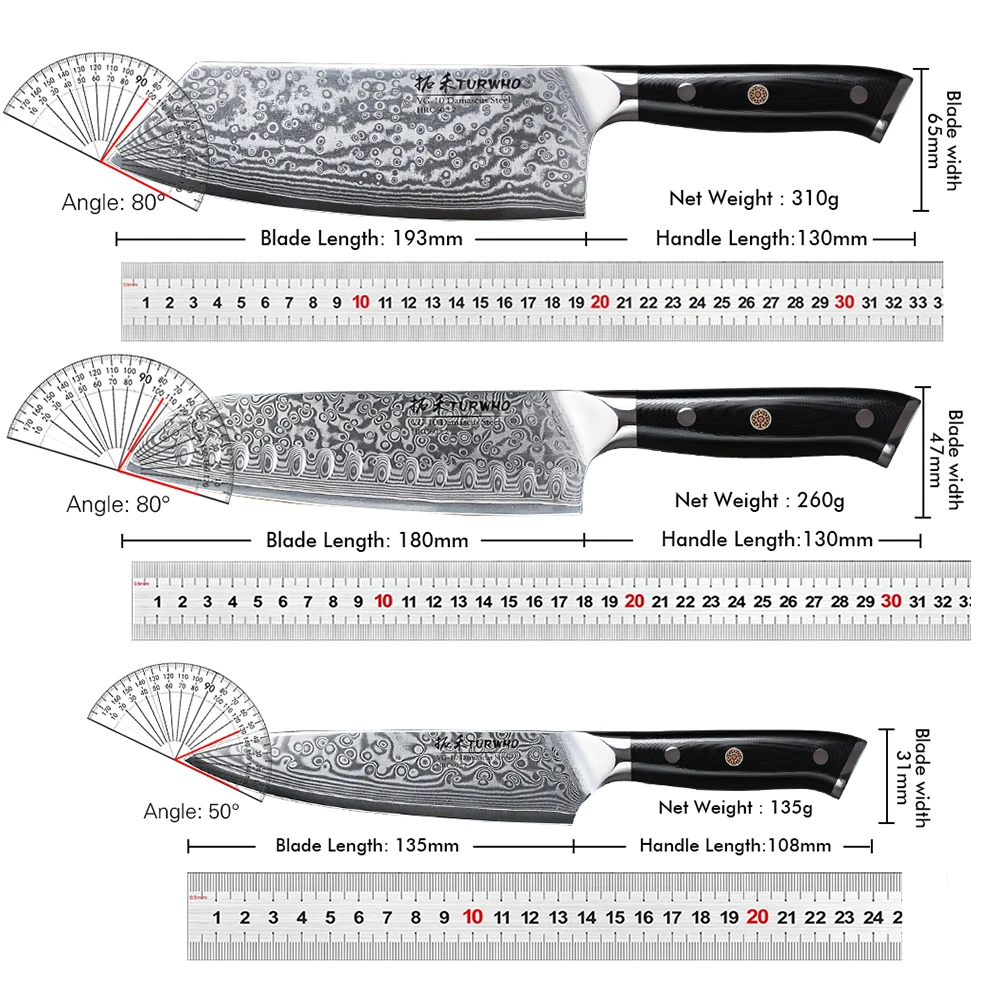 Imagem -06 - Turquem-faca de Chef Japonês Aço Damasco Facas de Cozinha Lâmina Japonesa Muito Afiada para Cozinhar Utilidade de Alta Qualidade