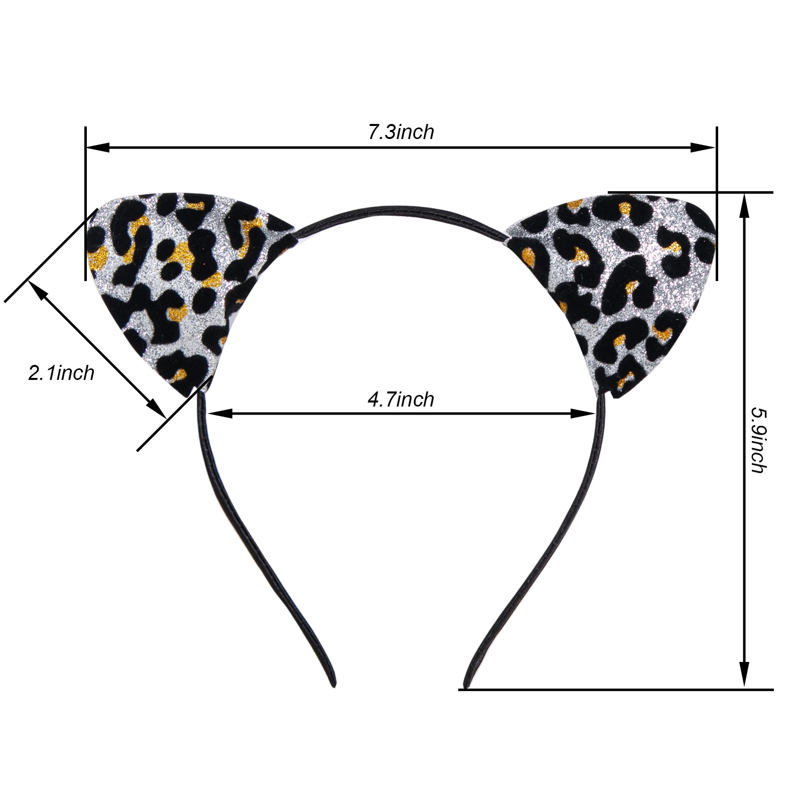 CHuangQi 2pcs Cat Ears Headband Hair Hoops for Women Girl Cat Themed Birthday Party Hairband Decorations Event Party Favors