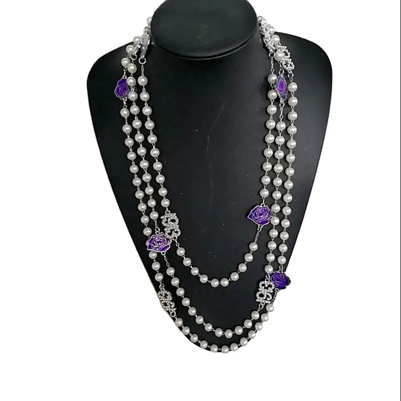 Chokers Statement Women Greek Fortitude Purple Violet 1913 Sorority Pearl Delta Necklaces Jewelry