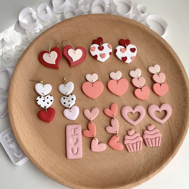 Walentynki Mini miękka forma z gliny ceramicznej LOVE Letter Earring Clay Cutters DIY Wisiorek Biżuteria Narzędzia do tworzenia prezentów na imprezę Dekoracje