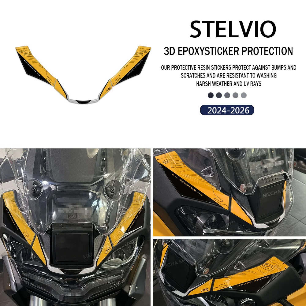 

3D Gel Sticker Protection Motorcycle Front Face Decal For Moto Guzzi Stelvio 2024 2025 2026 Accessories