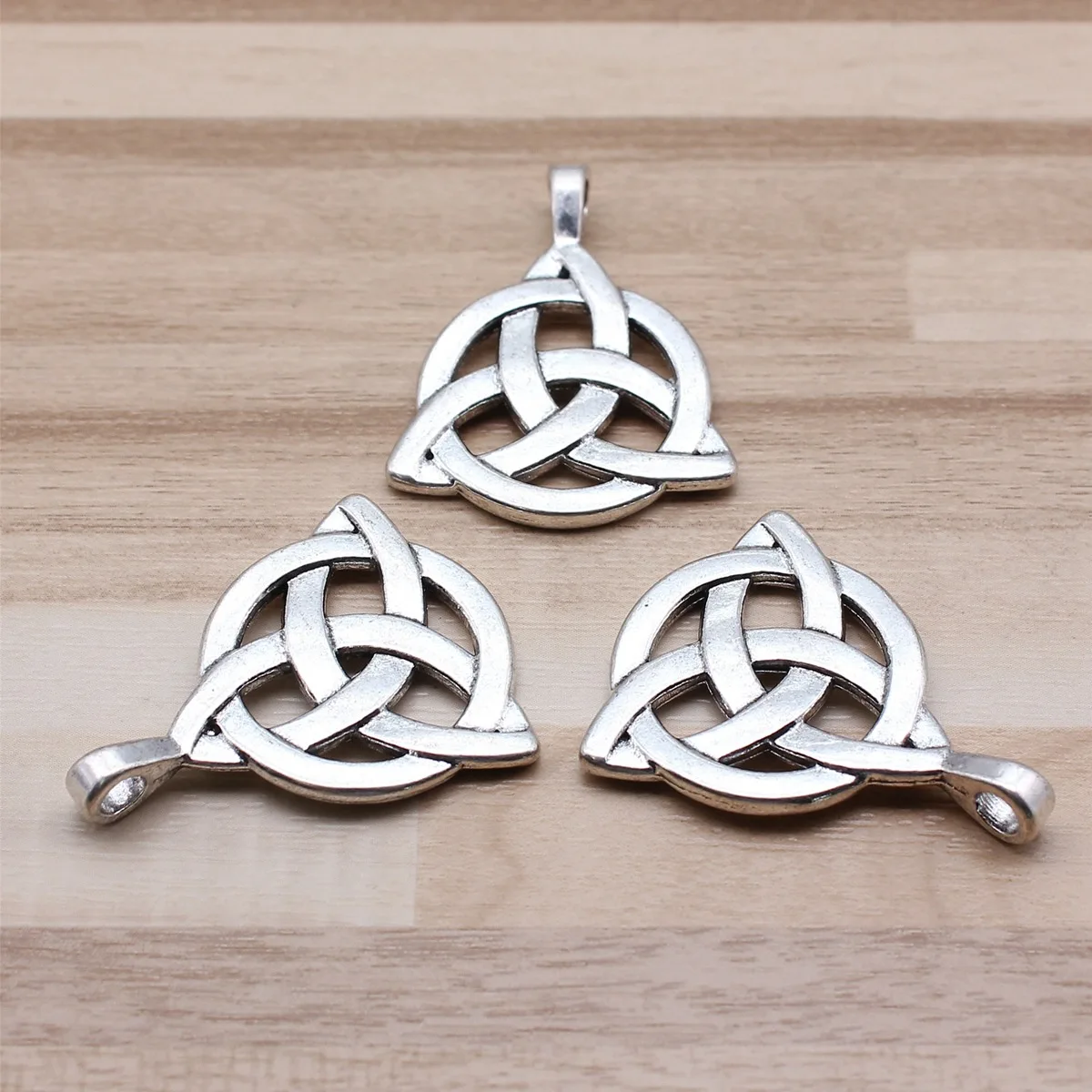 IFOCUS 3pcs/Lot Triquetra Symbol Charms For DIY Jewelry Making Zinc Alloy 35x27mm/1.38x1.06inch