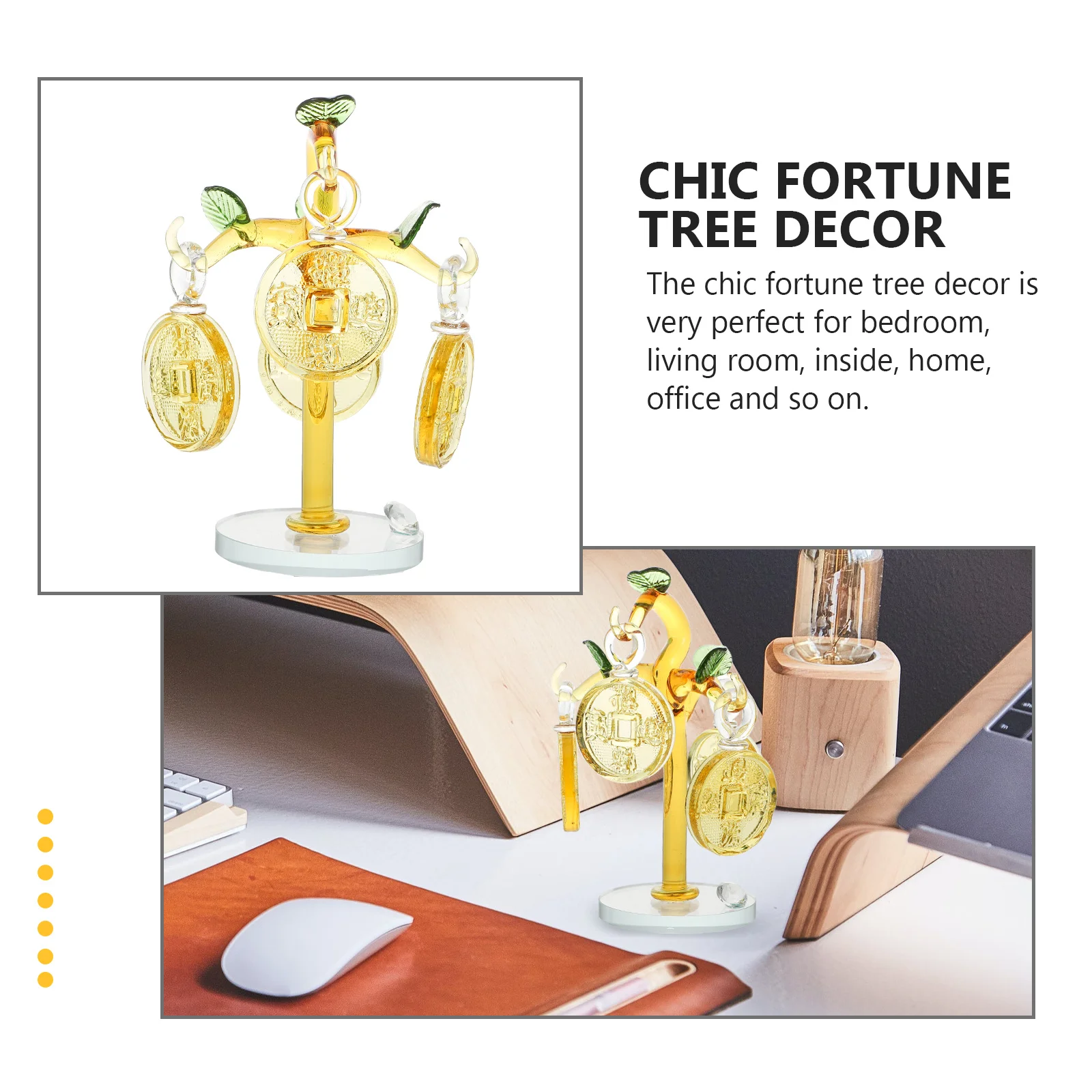 

1Pcs Citrine Fortune Tree Ornament Delicate Money Tree Desktop Decor Home Office Feng Shui Tabletop Adornment Desktop Ornament