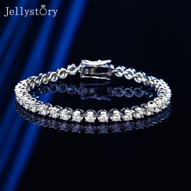 

Jelly Story Silver 925 Tennis Bracelet Women's Simple and Elegant Style, Inlaid with Sparkling Style，Must Choose Gift for Girls