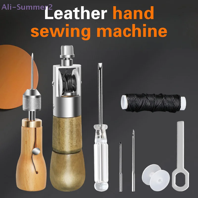 【Summer2】Leder-Nähmaschinen-Nähset mit Faden, Handnähwerkzeug, DIY-Bastelwerkzeug-Set, Schuhmacher-Reparaturwerkzeuge