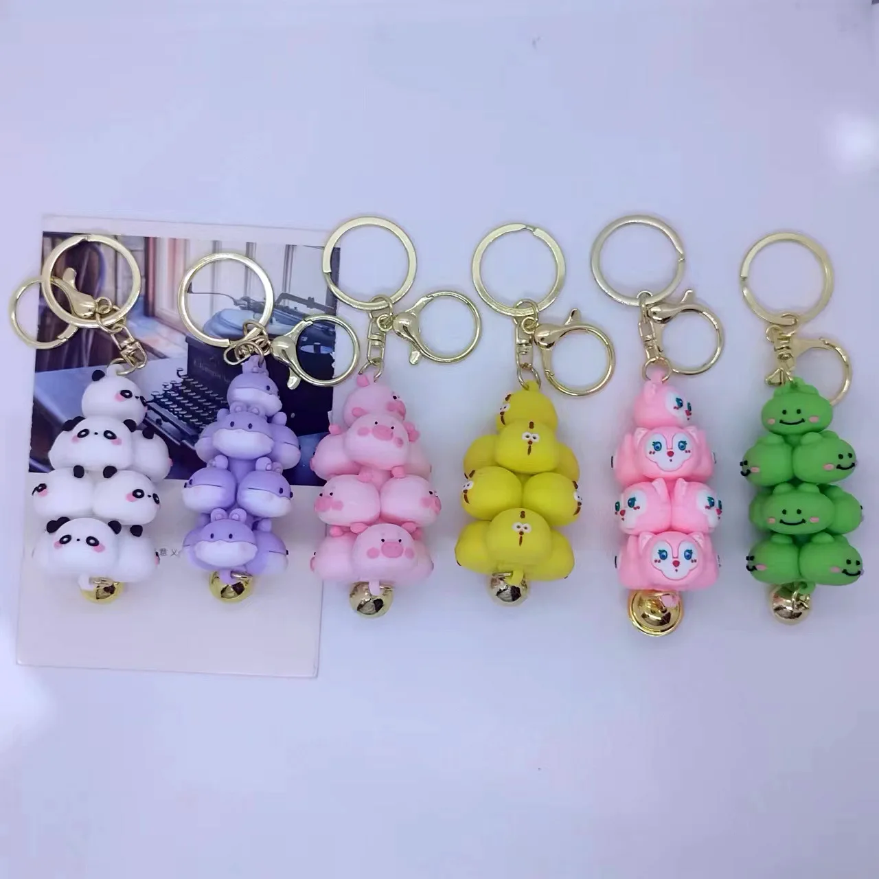 

New Creative Cartoon Stacked Music Keychain Bag Car Keychain Accessories Gift Wholesale Cute Personalized Gifts Y2k Kawaii