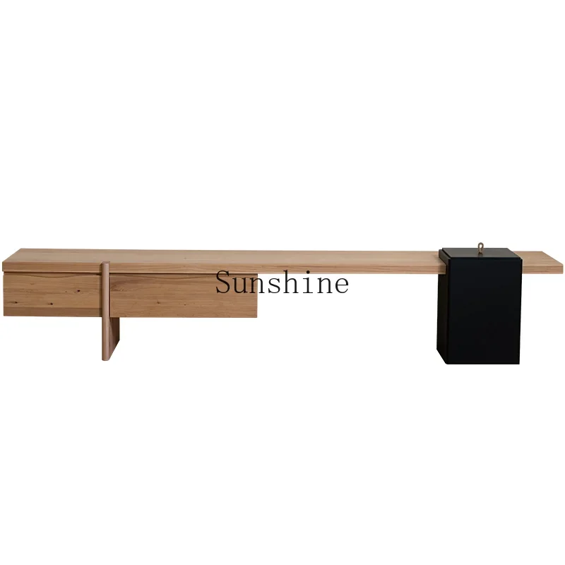 Pure solid wood TV cabinet household simple living room audio-visual cabinet cypress furniture  FT
