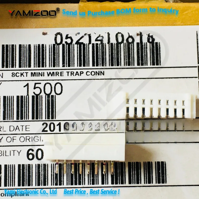 1 Stück 52147-0810 0521470810 521470810 Verbindungs-Flachbandkabelstecker PIN 8 POS 2mm Lötanschluss ST Durchsteckmontage Neu Original – Detail 1