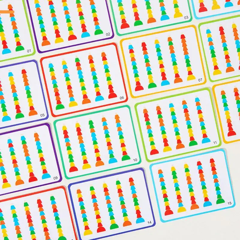 Giocattolo in legno Montessori Perline colorate Ordinamento dei colori Gioco di puzzle cognitivo Gioco di abbinamento di conteggio divertente Giocattoli educativi precoci