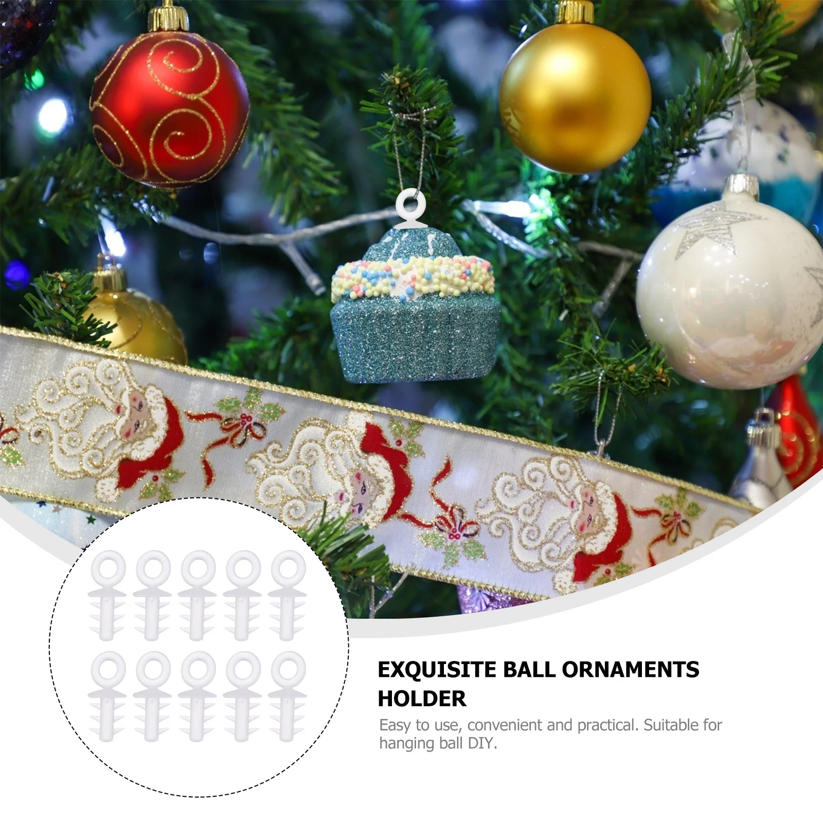 200 Pcs Foam Ball Cap Christmas Tree Accessories Decoration Making Kit Balls Charms DIY Props Gadgets Plastic Circle