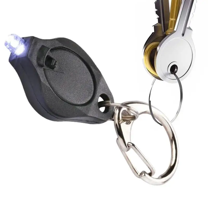 Keychain Flashlight Portable Mini Black Shell Keychain Light LED Key Ring light for Ourdoor Camping Emergency Hiking