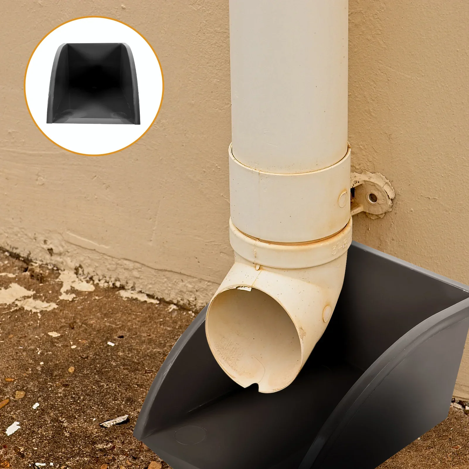 Rain Gutter Downspout Splash Blocks Extensions Down Spout Extender Drain Guard Diverter Stakes