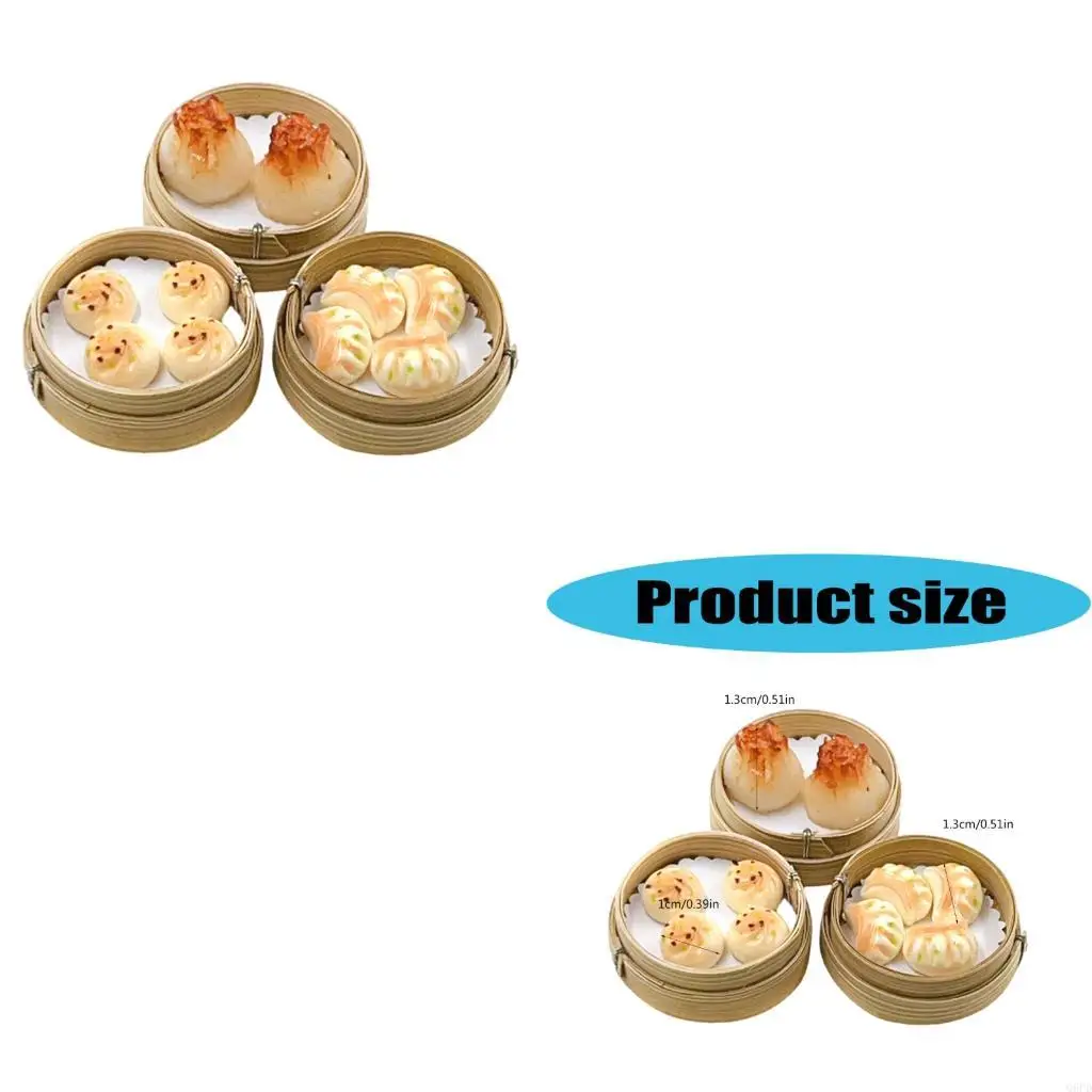 Bộ Bánh Bao Hấp Nhựa Mini Hình Mô Hình Cho Nhà Búp Bê Tỉ Lệ 1/12