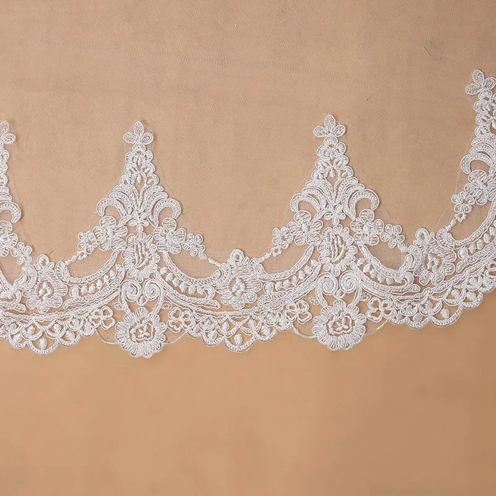 Elegant  Mariage 3m One Layer Lace Edge White Ivory Cathedral Wedding Veil Long Bridal Veil Wedding Accessories Veu De Noiva image 5