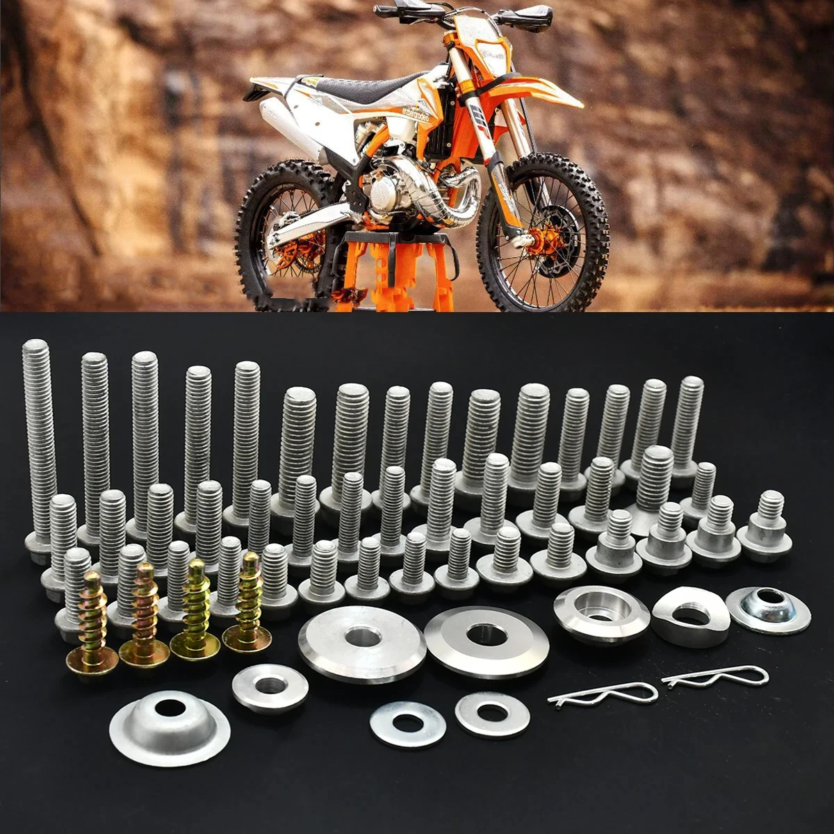 Para KTM 125-530 SX SX-F EXC EXC-F e Husqvarna TE TC FE FC TX 2003-2023: Kit de Parafusos e Fixadores para Carenagem e Para-lama de Motos Off-Road