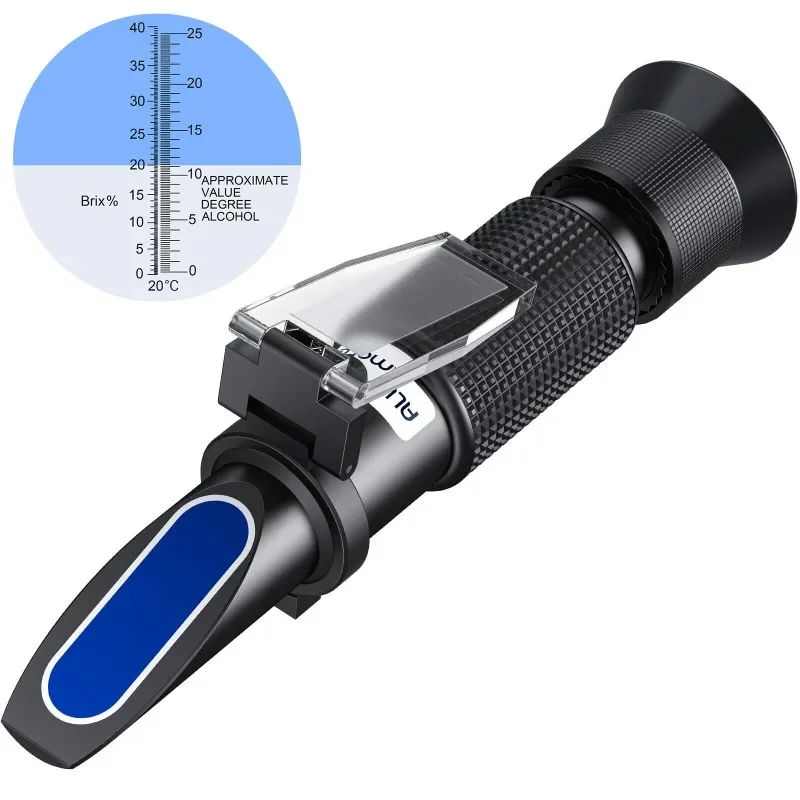 Grape Wine Refractometer Alcohol Meter for Wine Making Dual Scale 0-40% Brix