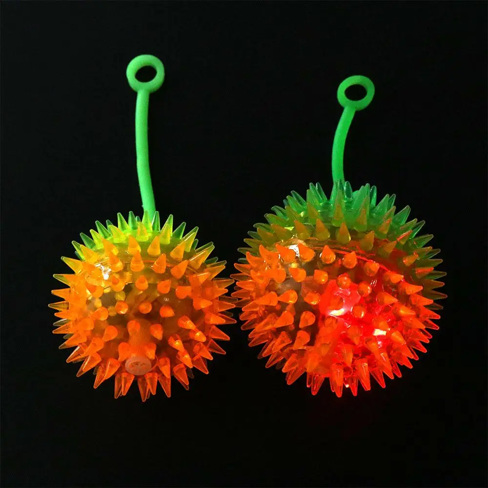 Bälle Vent Ball Glow In The Dark Glowing Elastic Ball Toy Glowing Hair Flash Ball Elastic Glow Hair Ball Led Light Up Toy