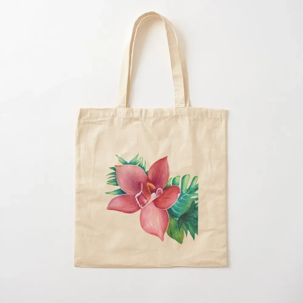 

Розовая акварель Орхидея - черный фон Линда Шолберг Большая сумка Эстетическая женская сумка-тоут