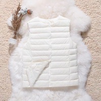 2025 New Arrivals Female Office Lady Korean Slim Fit  White Duck Down Warm Vest Women Sleeveless Down Liner Vest