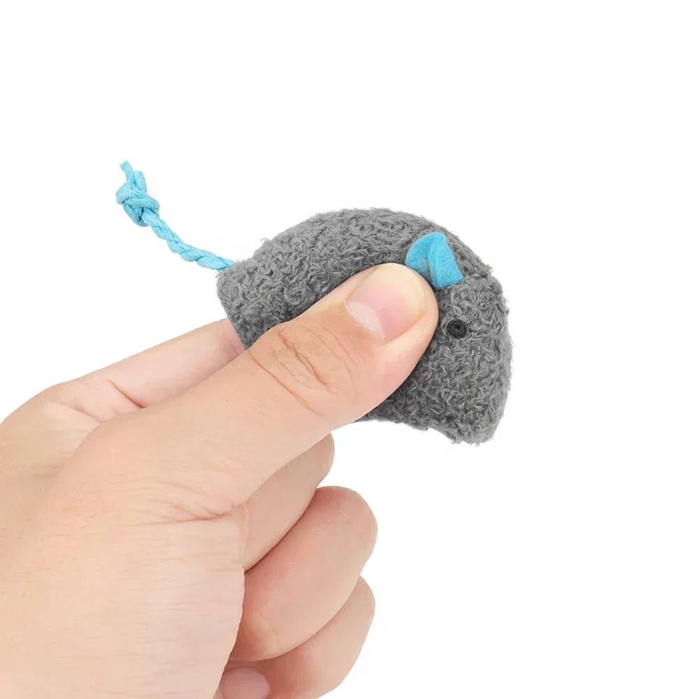 3/24Pcs Rattle Cat Mouse Toys Also Prefilled Catnip Faux Fur Cat Toys Interactive Cat Game Catnip Toys for Cats Pet Products