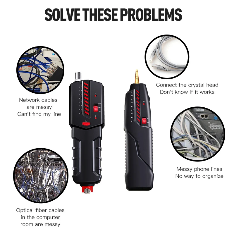 Draad Tracker Laser Licht Glasvezel Tester Led Poe Schakelaar Bnc RJ11 RJ45 Line Finder Draad Tracer Ethernet Lan Netwerk kabel Tool