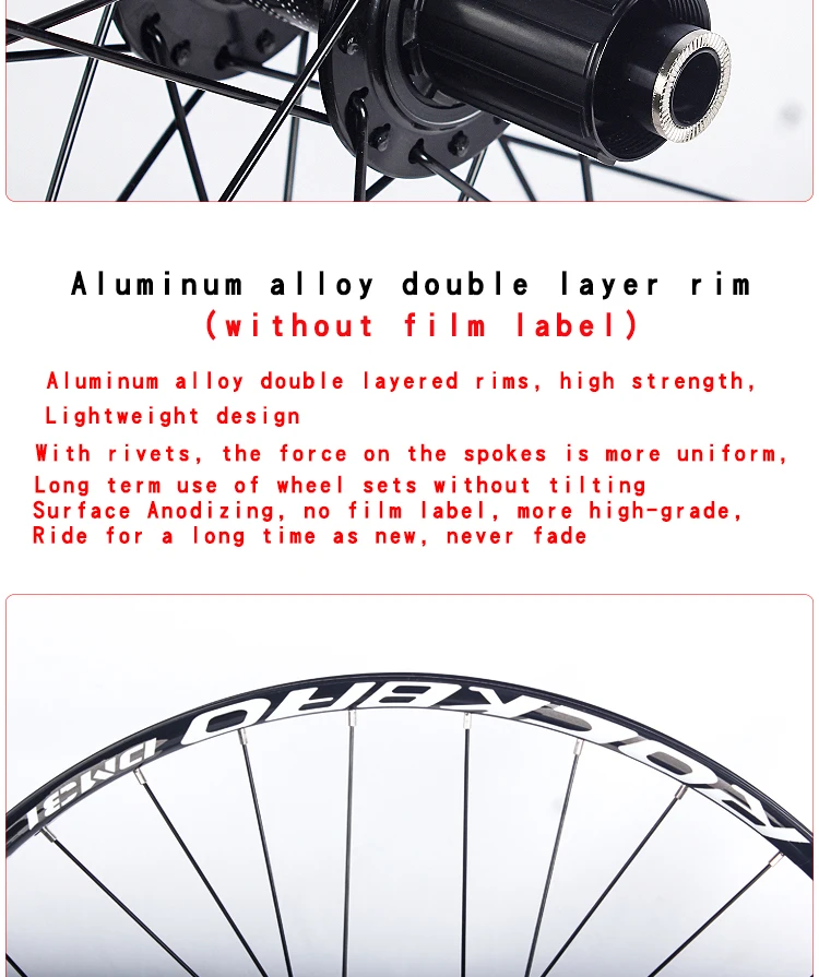 ROCKBAO Mountainbike-Laufradsatz, 26 27,5 Zoll, Scheibenbremse, Aluminiumlegierung, 4 Lager, 7–12 Gänge, 29er QR/Steckachse, AM MTB-Fahrrad – Detail 13