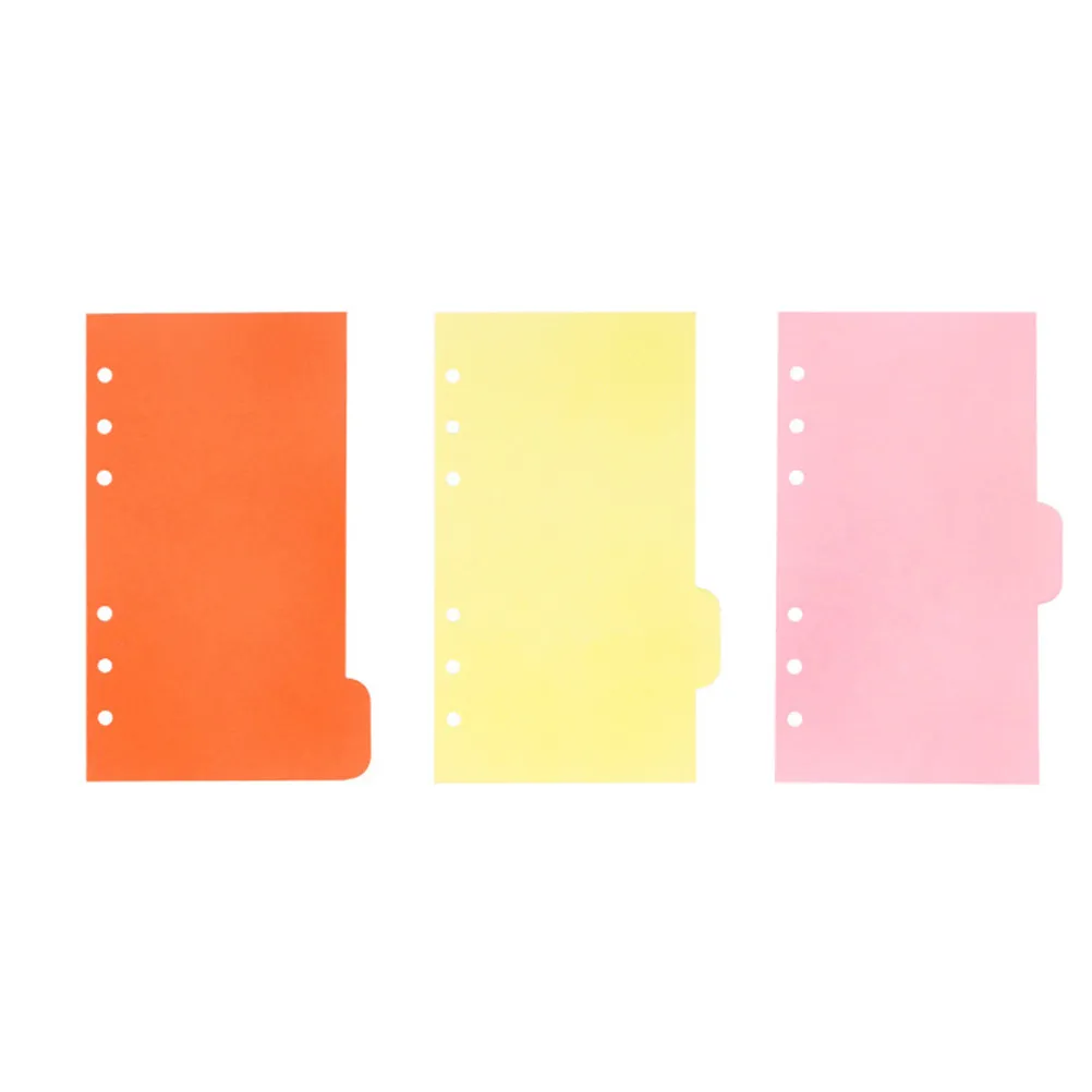 

25Pcs A6 Colored Divider Set Paper Refills Easy Insert 6-Ring Binder Index Cards Notebook Accessories for Travel Office School