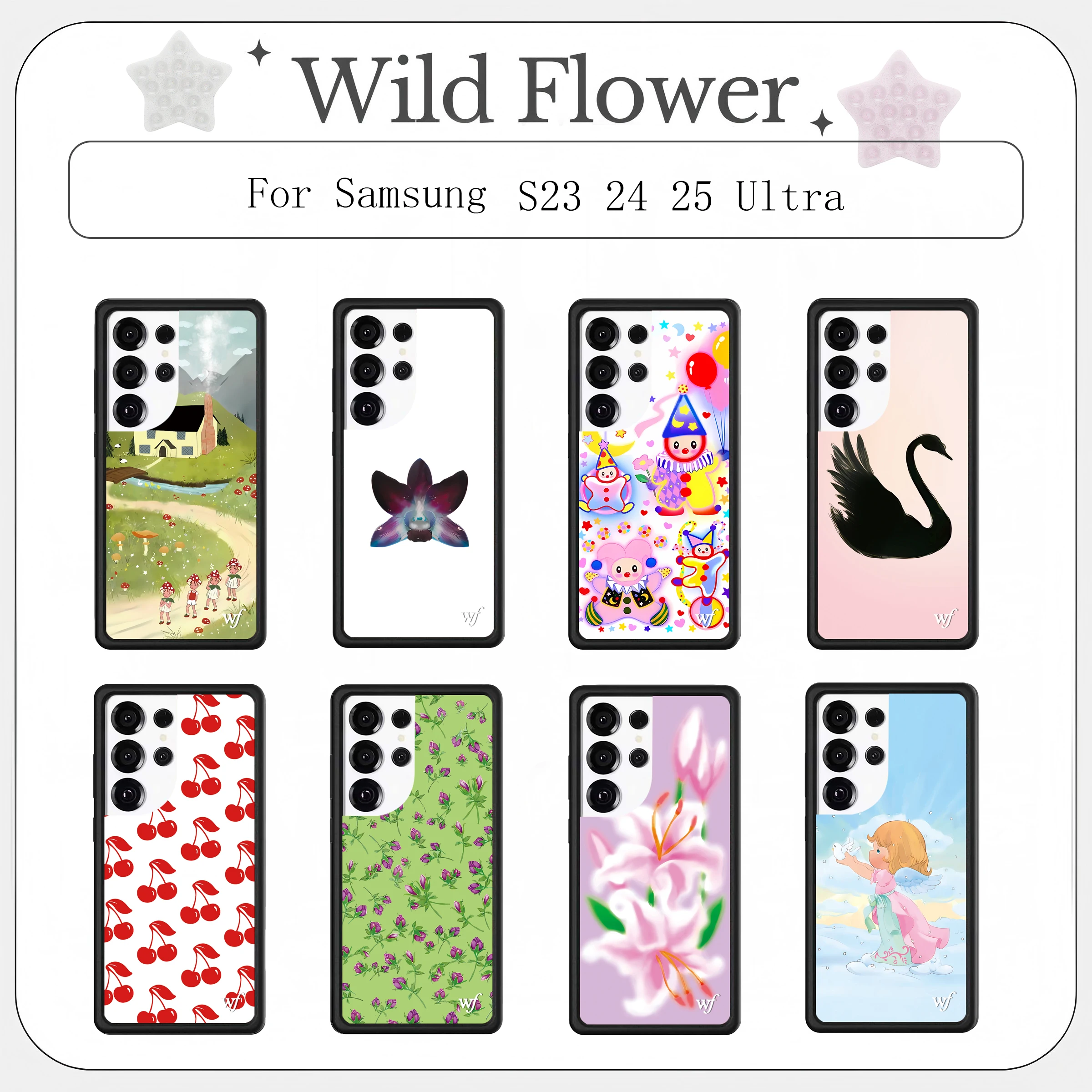 

New 2026 Y2K Trendy WildFlower Print Shockproof Phone Case For Samsung Galaxy S23 S24 S25 Ultra Protective Cover
