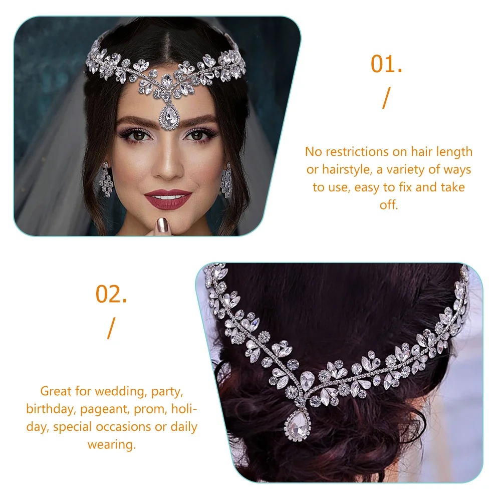 

Rhinestone Forehead Chain Accessories Wedding Headpiece Women Headgear Bride Accessory Bridal Hair Chain Sparkling Hair