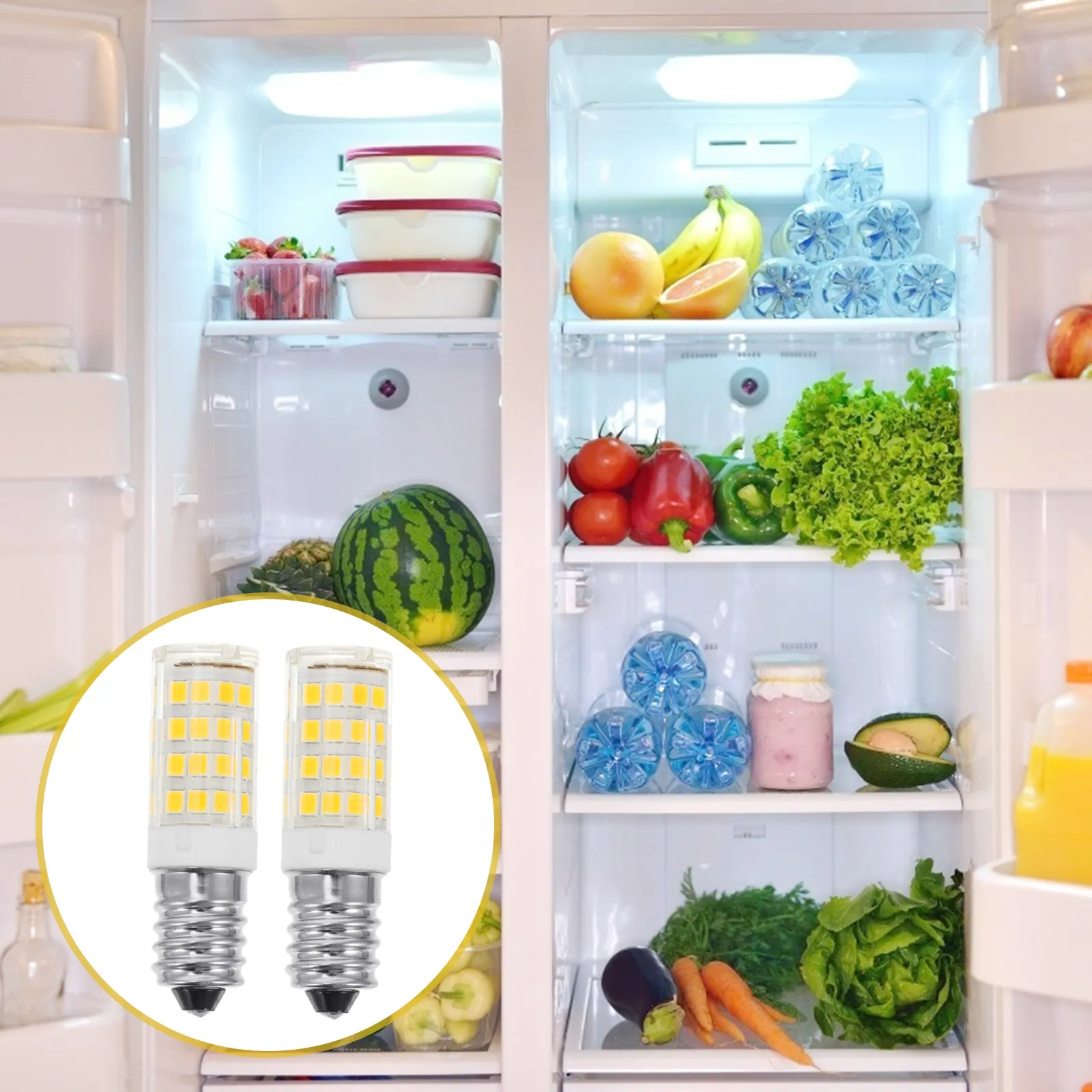 

Набор из 4 светодиодных ламп для холодильника, 5 Вт, цоколь E14, для микроволновой печи, бытовой техники, замена, длительный срок службы, малый размер, простая установка