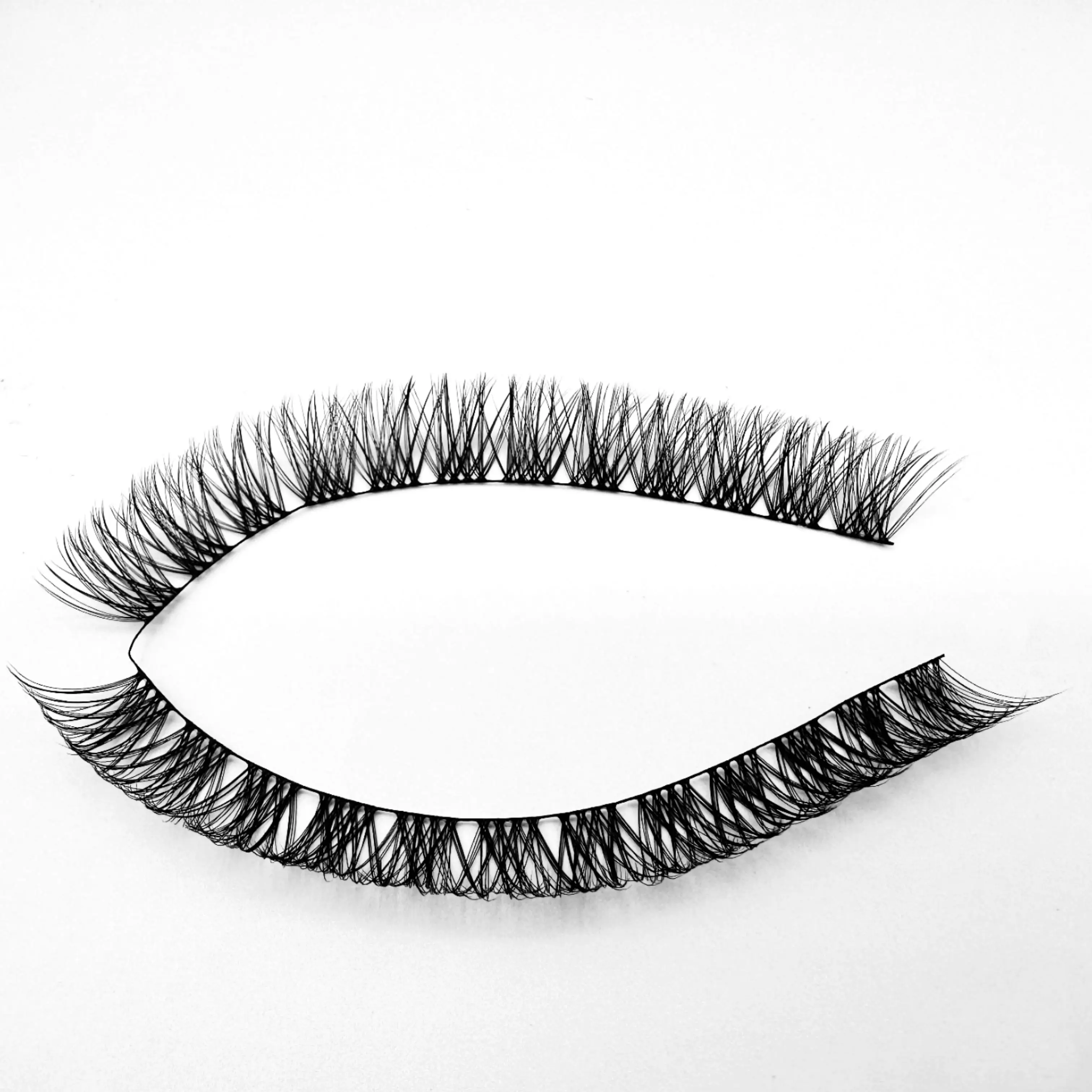 DIY Cluster Eyelash Extension Pre-cut Natural Segmented Lash Bundles Soft Ribbon Strip Makeup Eyelashes Customized Private Label