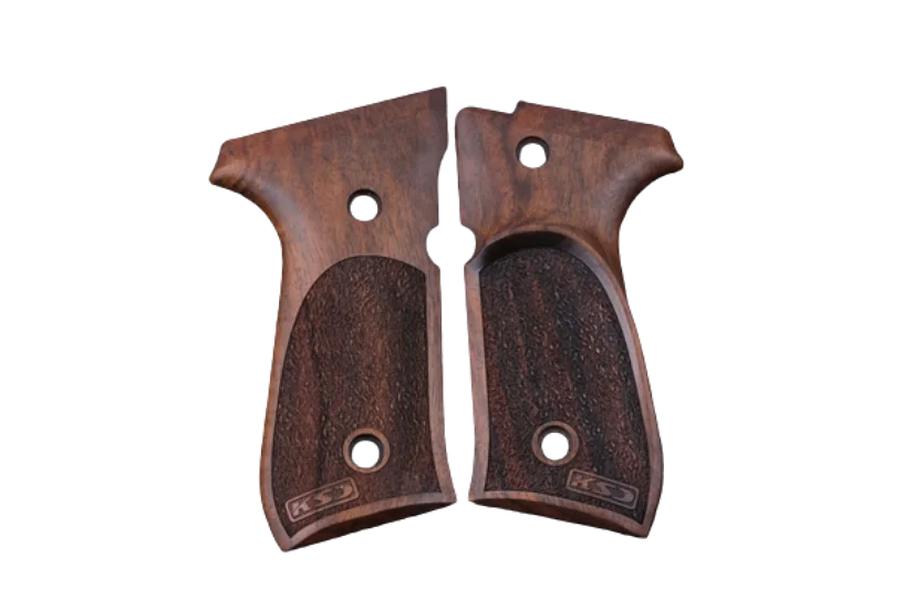 

KSD Brand Beretta 92FS, 92 A1, 92G, 92D, 96, M9 Compatible Walnut Grips Stripled