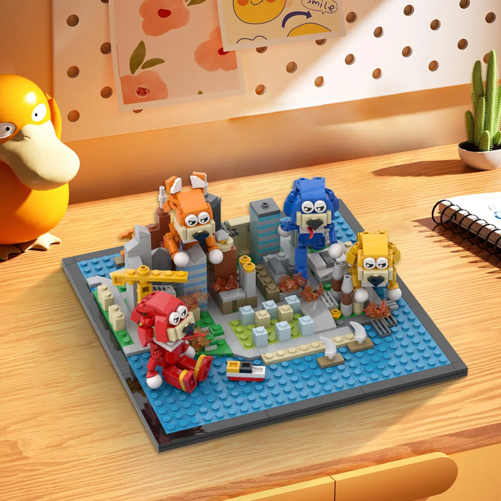 Giochi horror classici Sonics Bricks Modello Sonice the Hedgehog Anime Figure Garten Building Blcoks Giocattoli Ventole Regalo di compleanno per bambini