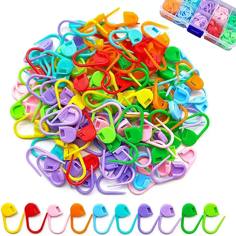 20/50/100PCS Sewing Tool Mix Color Plastic Resin Small Clip Locking Stitch Markers Crochet Latch Knitting Tools Needle Clip Hook