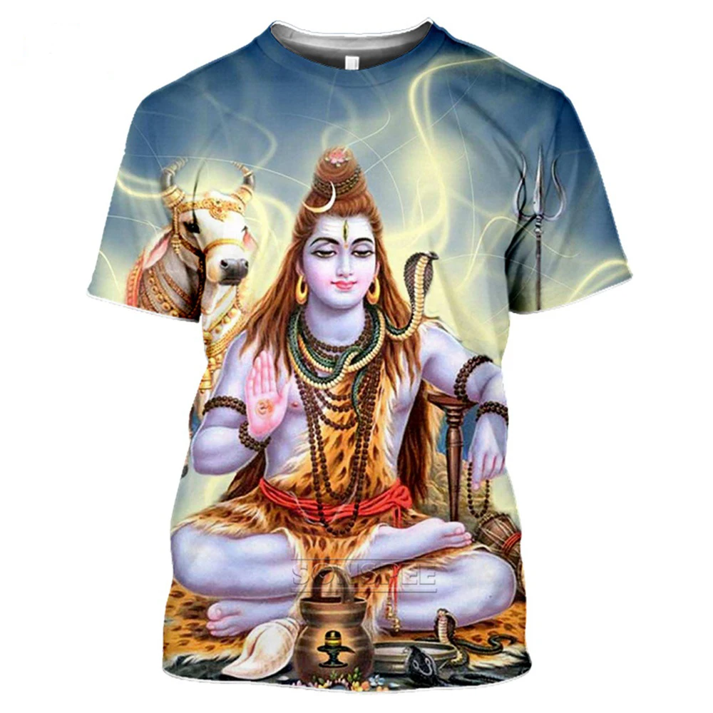 2022 Summer SONSPEE Anime 3d Print Sports T Shirt Men Ladies Lord Shiva Funny Casual Streetwear Harajuku Kids T Shirts