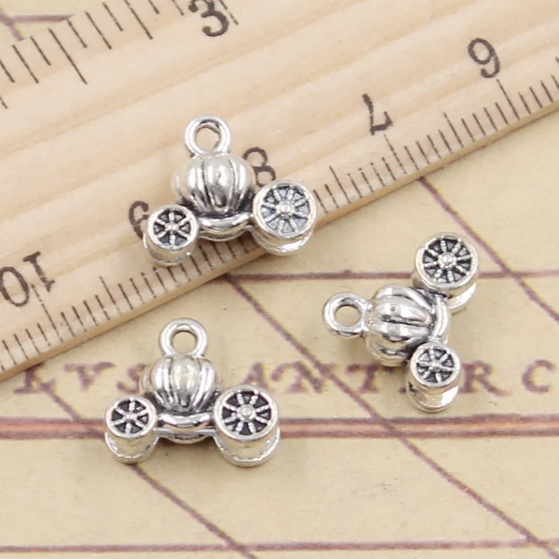 10 sztuk Charms piękny dyniowy samochód 11x13x5mm tybetański kolor srebrny wisiorki antyczne tworzenie biżuterii DIY Handmade Craft