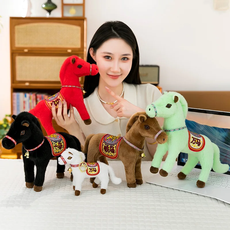 

New Fashion Cute Plush Horse Doll Soft Stuffed Toy Kawaii Pony Animal Figure Home Office Decoration Birthday Gift for Kids