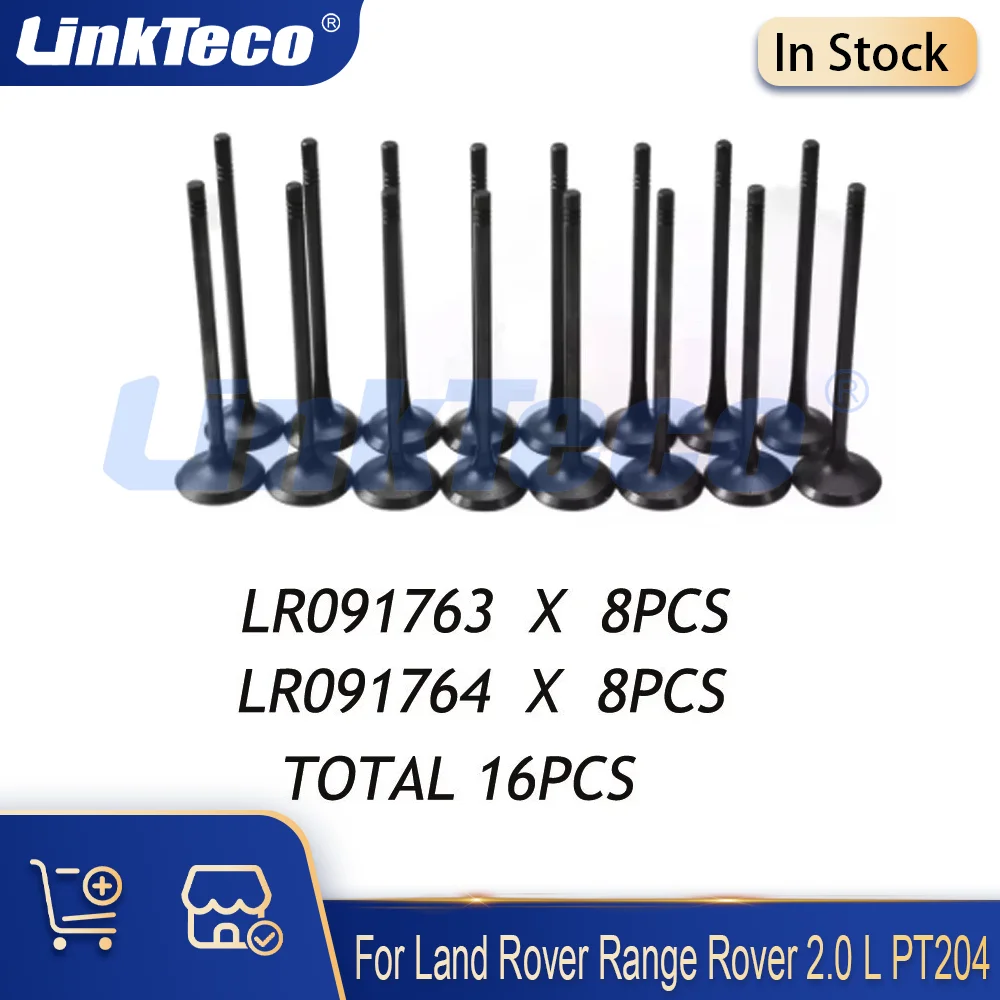 

16Pcs Engine Parts Intake Exhaust Valve Set Fit 2.0 L GAS For Jaguar Land Rover Range Rover L550 L551 AJ200 PT204 2.0L