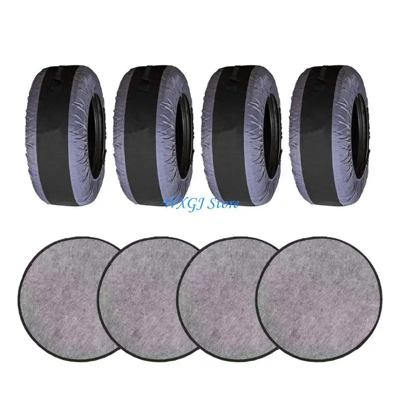 37JE 4pcs UV Resistant Wheel Protectors with Inner Felt Layer for 22 to 31 inch Use