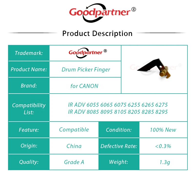10X FB4-8018-000 Drum Picker Finger for CANON IR 8500 105 600 7086 7095 7105 7200 8070 9070 8085 8095 8105 8205 8285 8295 GP605