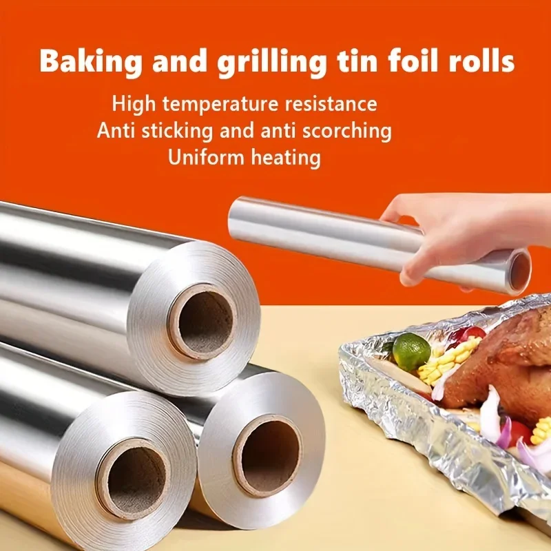 Heavy Duty Aluminum FoilPre Cut Pop up Aluminum Foil Sheets for Home Restaurant High Temperature Resistant Stick for Burrito Hot