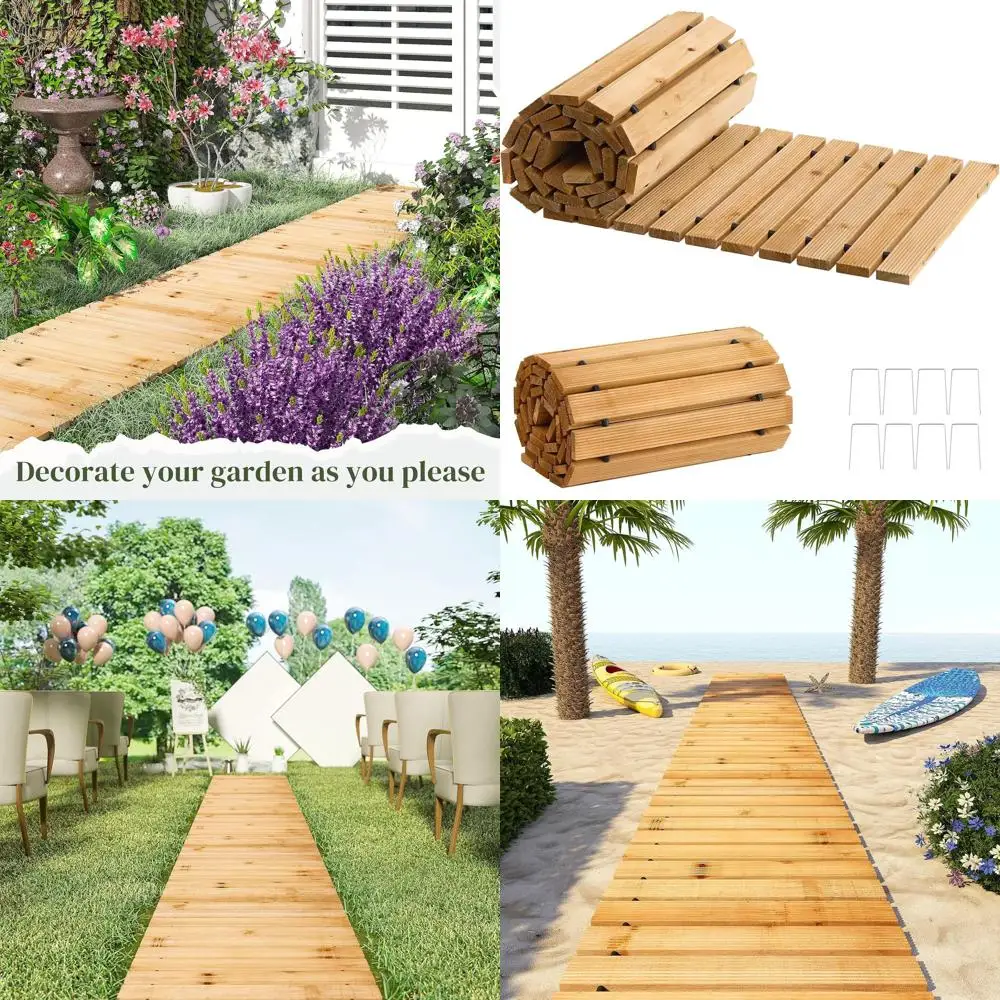 

Коричневая 8 футов устойчивая к атмосферным воздействиям нескользящая деревянная дорожка для патио на открытом воздухе и свадебных вечеринок