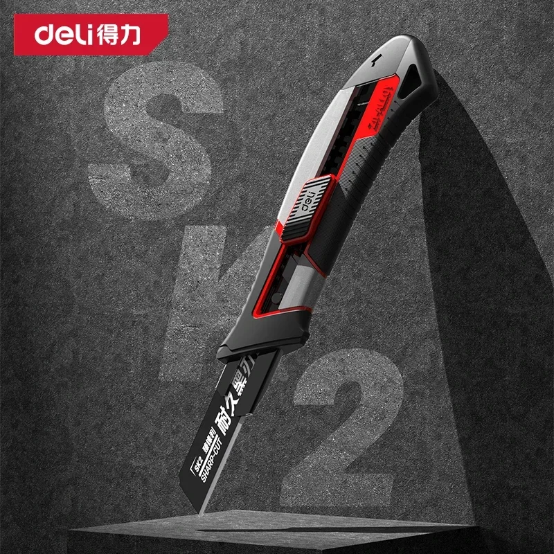 Faca Utilitária Multifuncional Retrátil Metal Zinc Alloy Box Cutter Lâmina de Troca Rápida Navalha Papelão Heavy Duty 18 mm