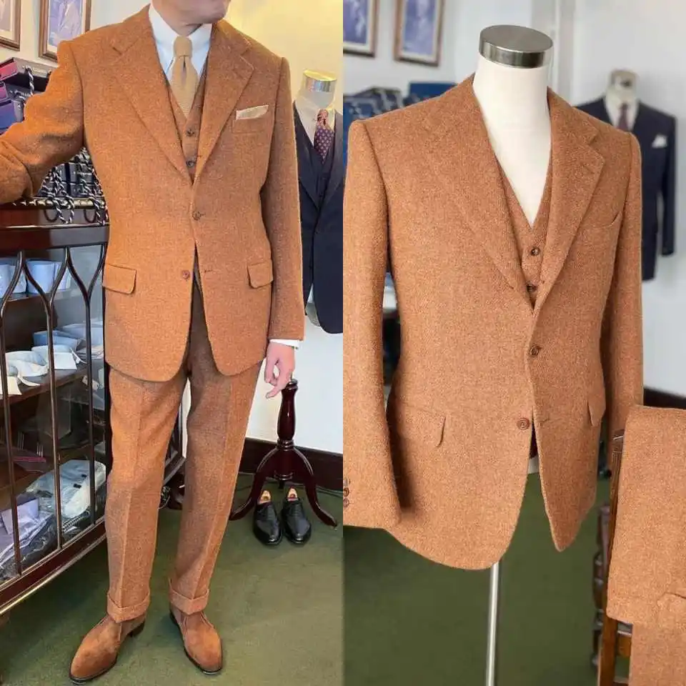 

Classic Mens Suits 2 Pieces Blazers Pant Notch Lapel Single Breasted Formal Occasion Banquet Customized Plus Size