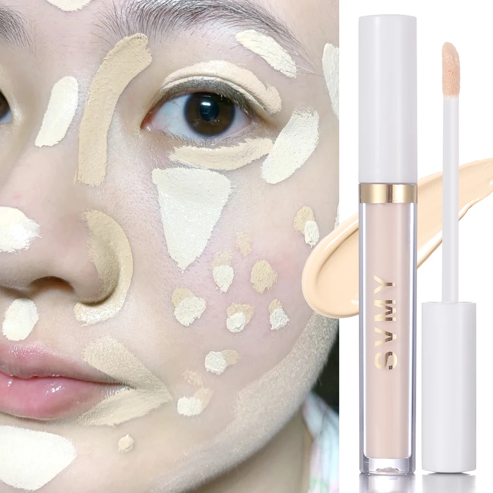 Corrector de piel líquido, corrector de ojeras, corrector duradero de alta cobertura debajo de los ojos, cosméticos, Maquillaje facial