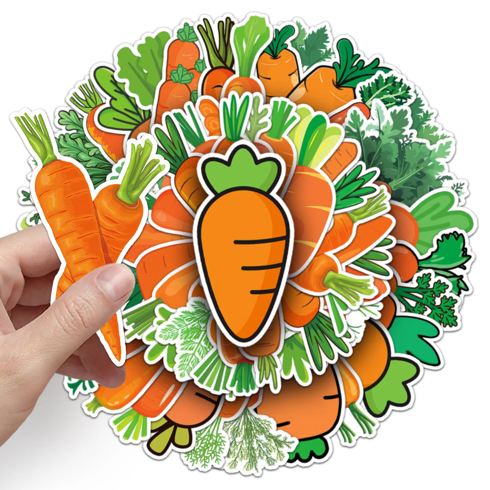 

10/50PCS Vivid Fruit Vegetables Carrot Stickers Graffiti Funny Plant Cartoon Decal DIY Notebook Phone Guitar Water Cup Book