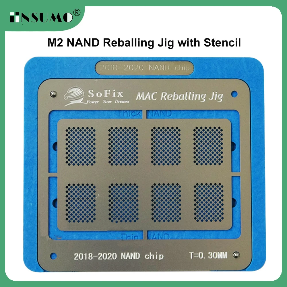 Sofix 2016-2021 / M2 NAND Reballing Jig with Stencil BGA Reballing Kit Logic Board BGA reballing Magnetic Stencil for Macbook