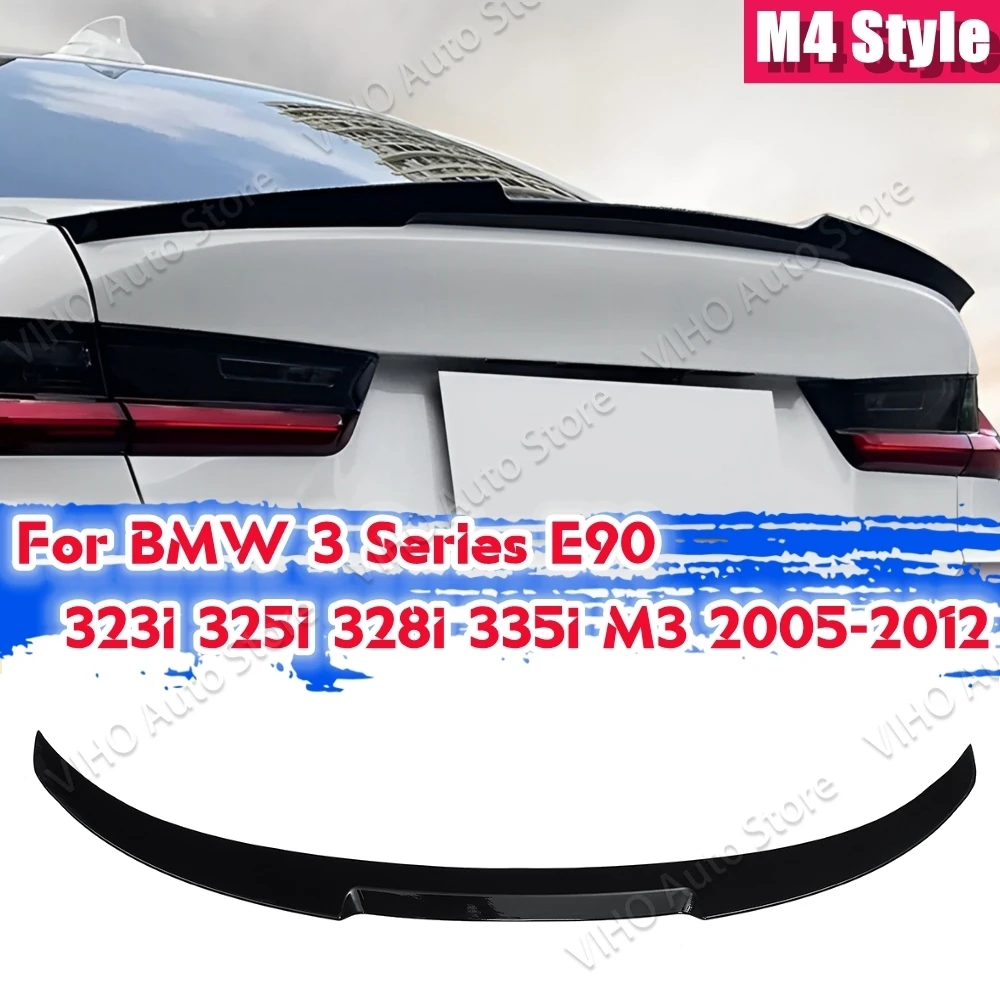 M4 Style Rear Trunk Spoiler Wing Body Kit Carbon Fiber Look For BMW 3 Series E90 Sedan 323i 325i 328i 335i 335xi M3 2005-2012