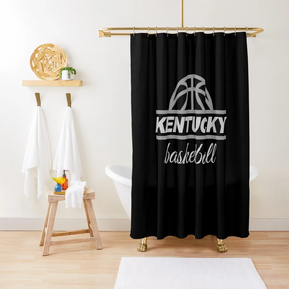 Kentucky Basketball Grey on Black Shower Curtain Bathroom Shower Set Waterproof Shower Anime Curtain